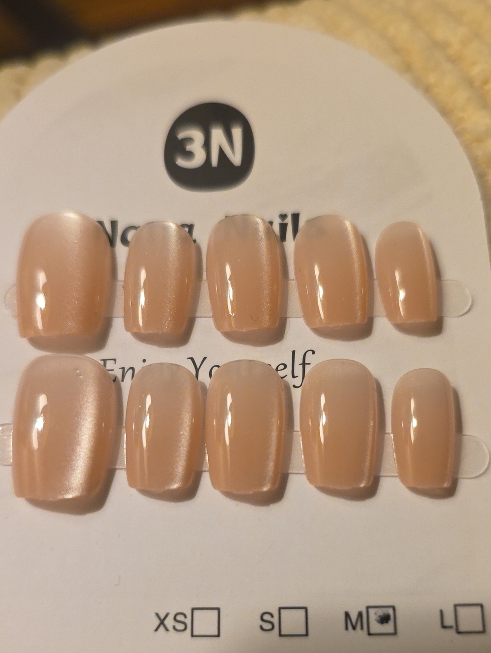 Pink Press-On Nails Set - Size Med
